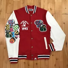 BAPE Milo Logo sweat varsity jacket a bathing ape NIGO Size L