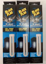 Lot of 3 - Black Flag 15 watt Bug Zapper Light Bulbs Replacement BB-15WHT NEW