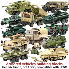 Military Armored Vehicle Assault Antitank Gun Infantry Building Blocks for Lego