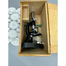 Vintage Microscope Perfect Model 804 With Wooden Box