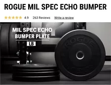 ROGUE Fitness Echo Bumper 260LB SET, 10 15 25 35 45, Set of 2 Bumper Each Weight