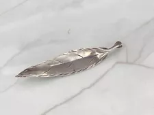 Stuart Nye Sterling Brooch Silver Feather Leaf Birch Tree Pin Artisan Jewelry