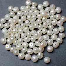 Natural 7mm Freshwater Pearl Loose Beads Full Drilled Gemstone for sale 10 Pcs