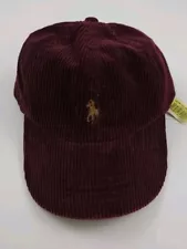 Vintage Polo Ralph Lauren Corduroy Hat NWT Pony Vtg Sport RL Country Burgundy