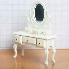 White Dressing Table Retro Mirror Dressing Table Removable Drawer 1/12