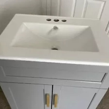 Gray Bathroom Vanity with Ceramic Sink **Brand New**