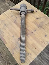 Large 27" Long 2" Dia. Antique Wooden SCREW for Clamp Wine Press Wood Vise Etc.