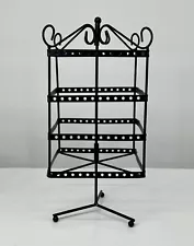 Rotating Metal Jewelry Display Revolving Earring Display Holds 96 Pair