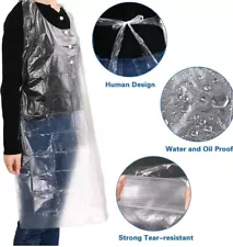 1 Disposable Clear Plastic Apron for Adults - Painting Cooking Picnic Party USA