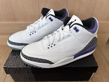 Size 12 - Jordan 3 Retro Mid Dark Iris purple grey white black