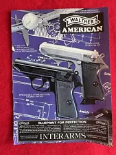 VTG 1985 Print Ad Interarms Walther PPK/S .380 ACP Double Action Blueprint Ad