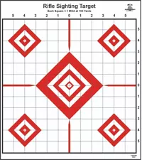 25x Red Rifle Sighting Gun Range Pistol Handgun Shooting Training Target 13x14.5