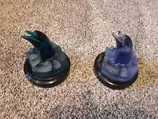 wyland acrylic sculpture 6" high, dolphins, exclusively signed,