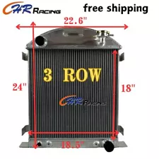 3 ROW Aluminum Radiator for 1928-1929 Ford Model A w/CHEVY V8 ENGINE AT 1928 29