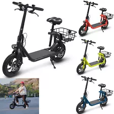 450W Sports Electric Scooter Adult with Seat Electric Moped Ebike E-Scooter