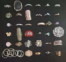 Lot Over 36 Rings from Estate Sale. Unknown Makers, Many Look Vintage