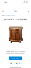 2 36 inch light cherry single sink bathroom vanity with faucets