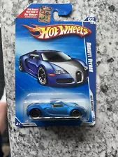 2010 Hot Wheels Hot Auction #2/10 Bugatti Veyron Satin Blue VERY RARE