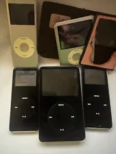 LOT of 5 Apple iPods: Classic 5th gen and Nanos 2nd & 3rd gen.