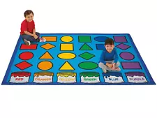 Large 9'x12' Kids Colorful Classroom Rug - Shapes and colors