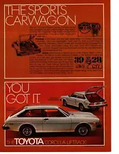 1977 Toyota Corolla Liftback Deluxe SR-5 39 MPG "The Sports Carwagon" Print Ad