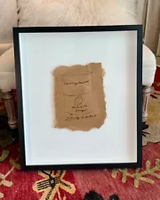 Andy Warhol - An original, one off, signed piece on shopping bag paper.