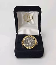 Bradford Exchange Sterling Silver 24K Vermeil Sao Jose Shipwreck Coin Ring 10.5