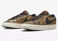 Men's Nike SB Blazer Low Pro GT PRM Realtree Camo Skateboard Shoes[DO9398-002]