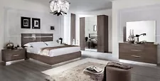 Italian Contemporary Modern Bedroom Set Leonora in Silver Birch Made in Italy