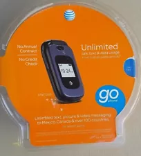 AT&T Z222 Go Phone Flip Blue 3G (AT&T) Pre Paid Cellular Phone New Sealed