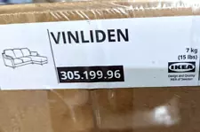 Ikea VINLIDEN Sofa with Chaise Cover Slipcover HAKEBO BEIGE New! SEALED!