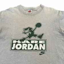 VTG Nike Air Hare Jordan VIII 8 T-Shirt 90s Single Stitch Bugs Bunny L 80's OG 1