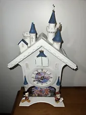 DISNEY CINDERELLA CASTLE MICKEY MINNIE CUCKOO WALL CLOCK BRADFORD EXCHANGE