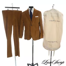 NWT #1 MENSWEAR AA Doppiaa Aauro Honey Wheat Wide Wale Corduroy Suit 54 Italy NR