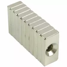 New 10pcs Super Strong Block Magnets 20x10x3mm Hole 4mm Rare Earth Neodymium