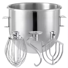 20 Qt Bowl & Attachment SET Dough Hook Wire Whip Flat Beater A200 Hobart Mixer