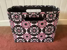 THIRTY-ONE FOLDING FILE TOTE~12” x 10” x 6.5”~PINK POP MEDALLION~MINT~QK SHIP