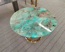 Amazonite Gemstone Round Table Top ,Semi Precious Agate Table Top For Sale