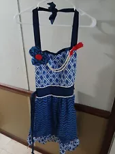 Apron Blue W/ Necklace Fancy Funny Halloween Costume Gag Gift