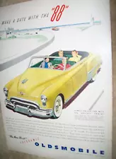 1949 49 Olds Oldsmobile 88 convertible large-magazine color car ad