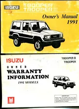 1991 Isuzu Trooper owners manual & Warranty info