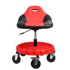 400LBS Mobile Rolling Gear Seat W/Equipment Tray and Five All-Terrain 5" Casters