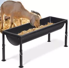 11 Gallon Water Trough, 39" Long Livestock Feeding Trough with Adjustable Stand