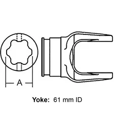 437920 W097140 Inboard Yoke Used w/ S5 Profile Tubing for Amadas Peanut Combines