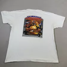 VINTAGE BMX Shirt Mens 2XL XXL White 90s Four Wheeler Racing Cotton Short Sleeve