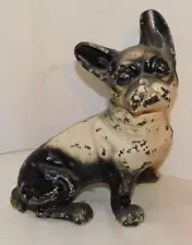 RARE old Hubley Black & White Bull Dog Cast Iron Door Stop