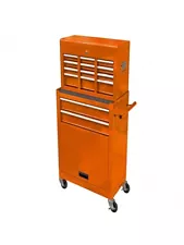 Rolling Tool Chest with 8 Drawers and Secure Locking System, 4 Wheels Orange