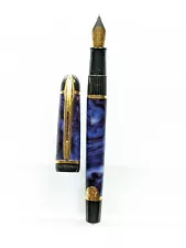 vtg Indigo GT Waterman Phileas Fountain Pen - Steel Gp M Nib