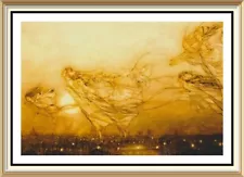 Arthur Rackham Art Print FAIRIES IN FLIGHT London Sunset Cityscape