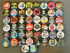 Assorted Emo/ Metal/ Punk Buttons / Pins Set Of 50